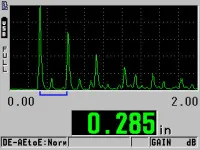 45MG-EETC ПО , режимы : измерение через покрытие , эхо-эхо.